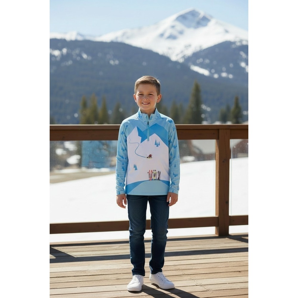 Spyder Girls Surface 1/2 Zip Ski Top Mid-Layer Blue Mountain XL NWT Retail‎ $65